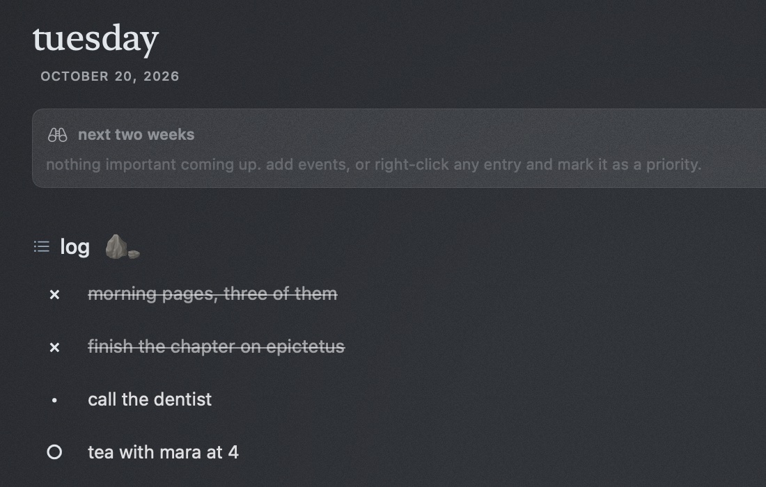 tabula on mac in the slate theme, zoomed in